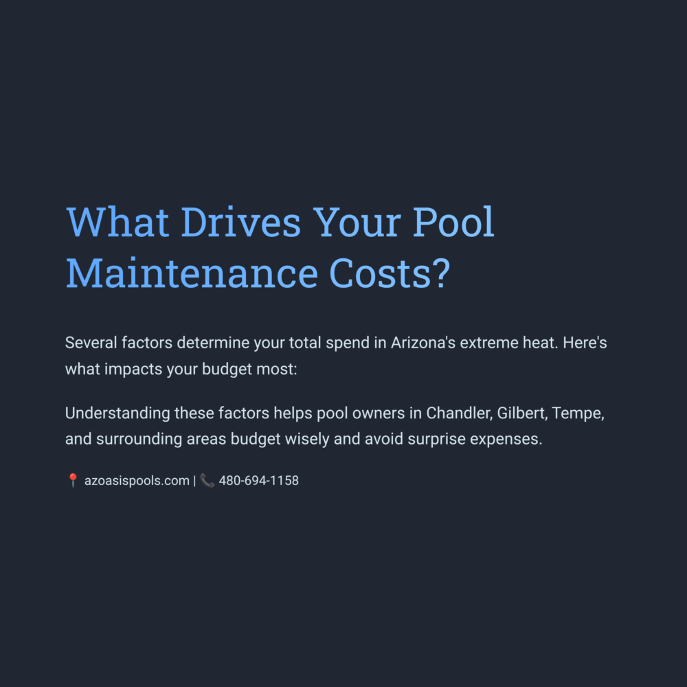 what drives your pool maintenance costs