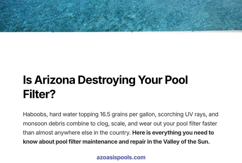 Pool Filter Maintenance & Repair Guide for Arizona: Beat Dust, Scale & Hard Water