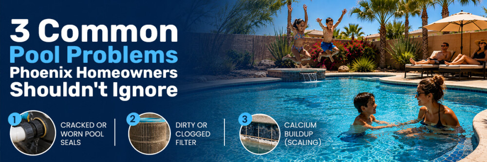 common pool issues in Phoenix including clogged filters and calcium buildup